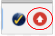 Screenshot of Red Arrow Update Notification on Chrome