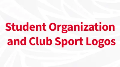 "Student Organization and Club Sport Logos" on a background graphic of eagle wings