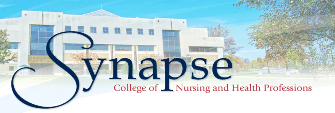 The word "Synapse" and an artist rendering of the Health Professions Center