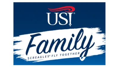 USI Family logo with the words "Screagles Fly Together"