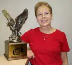 Mary Spahn with trophy
