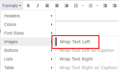 Formats Images Selected