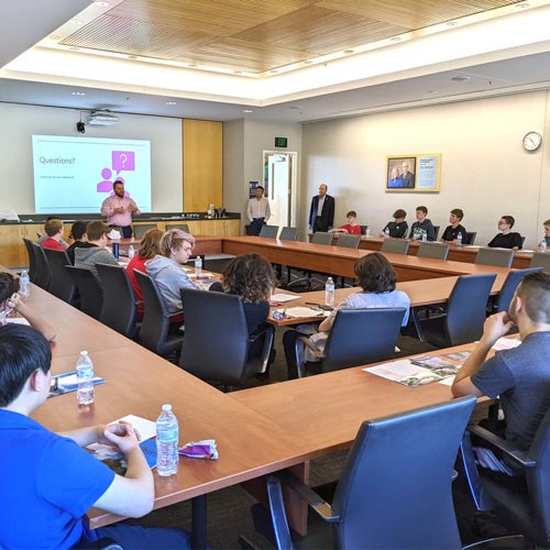 Students in BEC Board Room