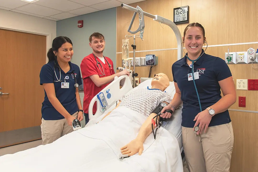 Nursing students in the clinical simulation center