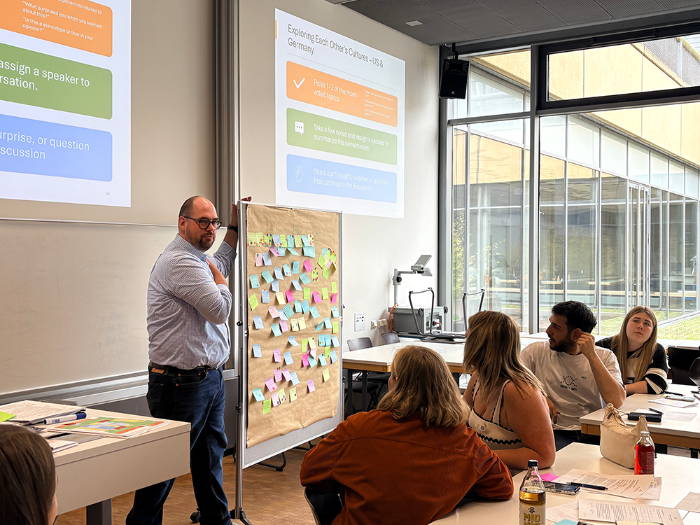 Photo of Zack Ward teaching a class in Germany