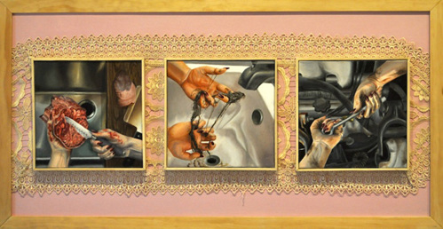Livia Alexander, Women's Work, mixed media painting Purchase Award