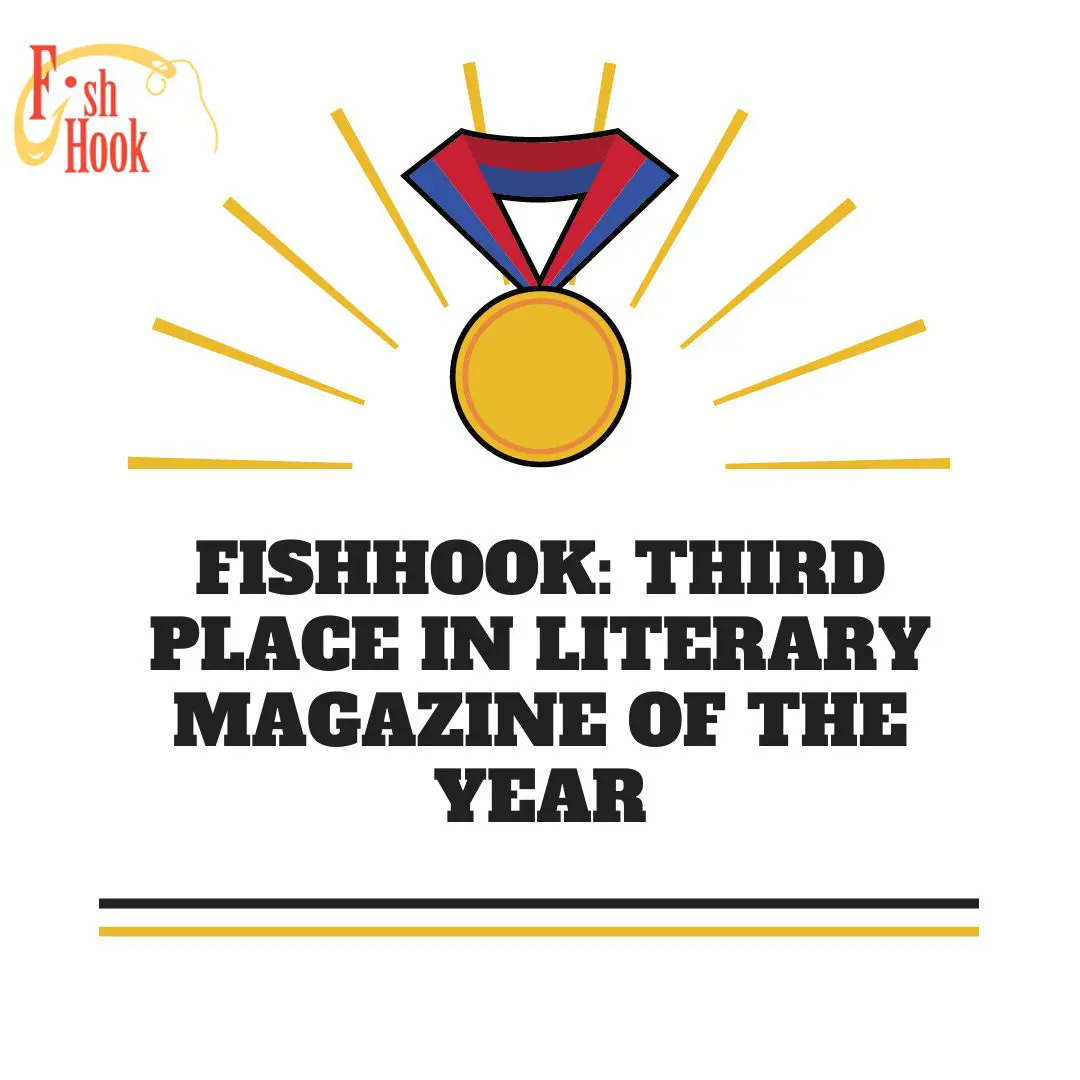 "Congratulations" graphic with medal - FishHook: Third place in Literary Magazine of the Year