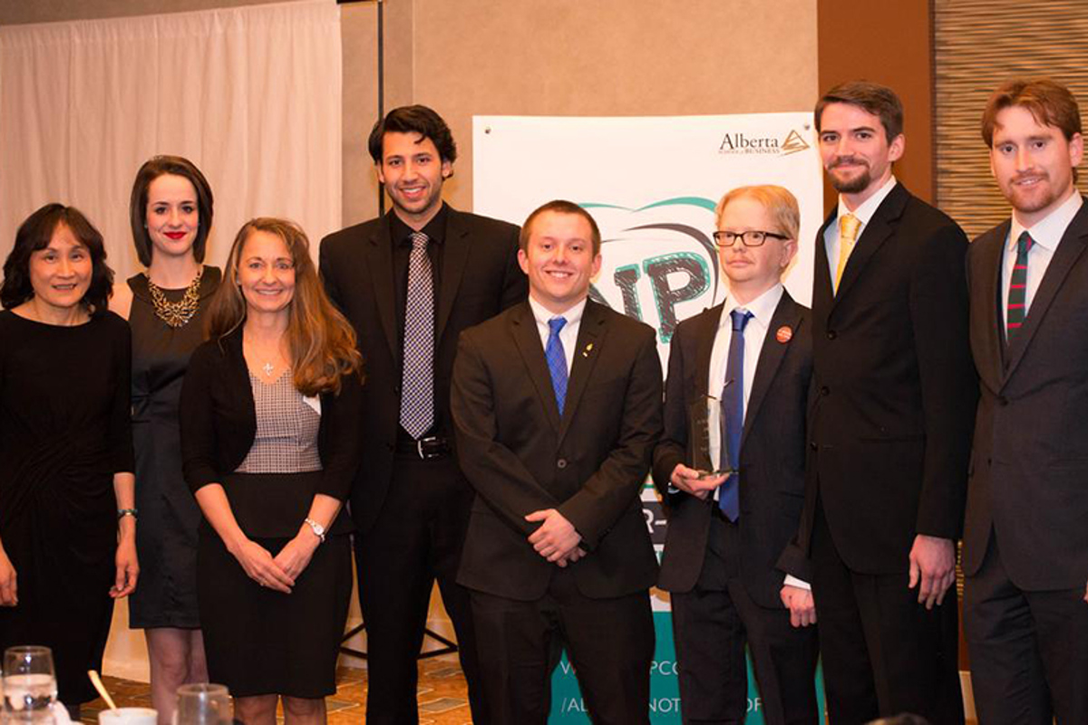 Left to right: Dr. Manfen Chen, ANPCC co-chair Blue Knox, Jeanette Maier-Lytle, Cole Schafer, Kyle Hoeing, Brian Ensor, Zach Mathis, and ANPCC Co-Chair Taylor Banister.