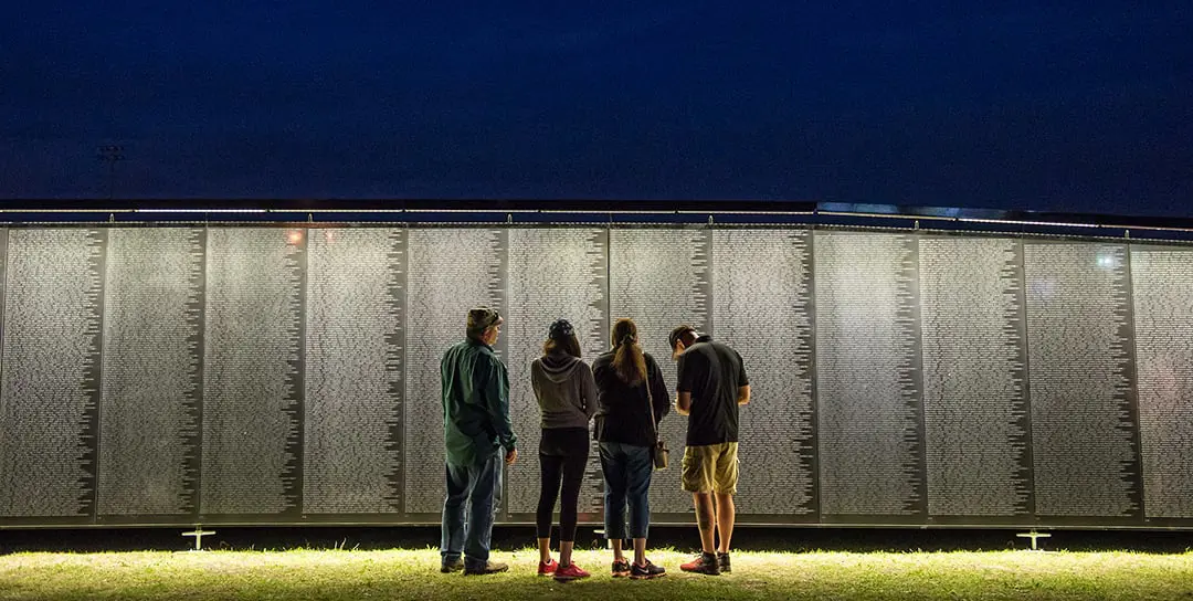 Visitors at The Wall That Heals