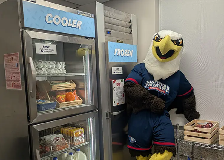 Photo of Archie Eagle in the refurbished Archie's Pantry
