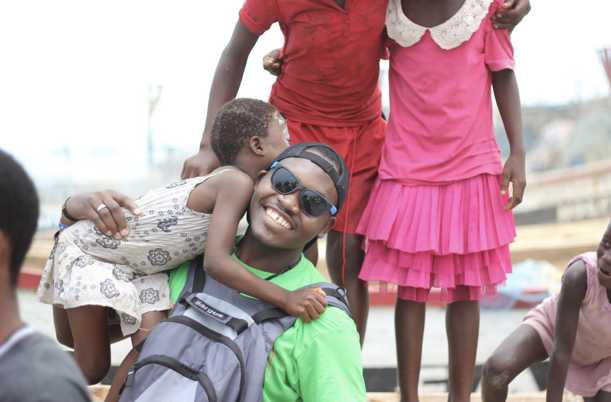 Gervais working with children on a USI mission trip to Africa.