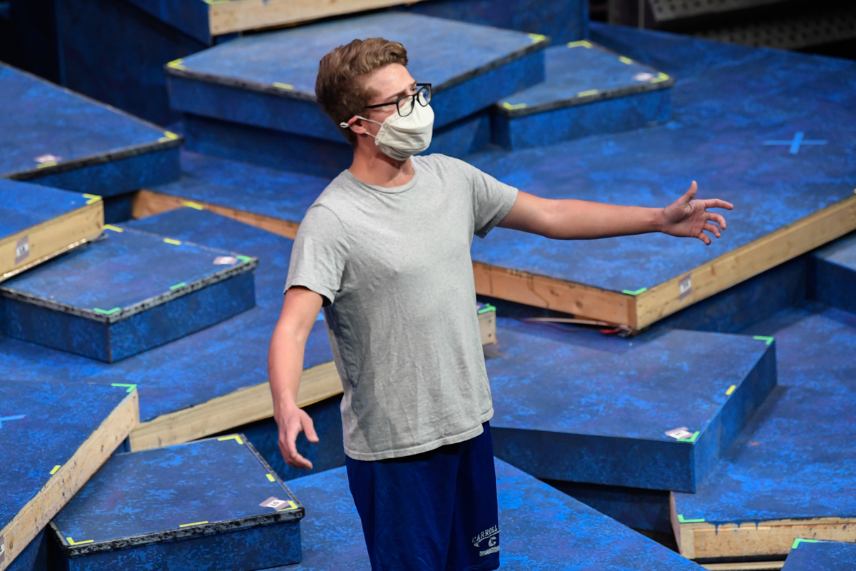 Daniel Moser rehearses Songs for a New World in the USI Performance Center