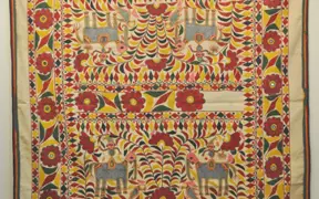 Banjara Tapestry, Kantha and shisheh embroidery and embellishments on linen, Banjara Tribe, Republic of India