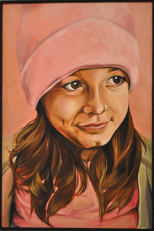 Girl in pink hat