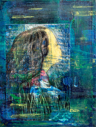 Poetic Spaces Intaglio print, cut paper, oil, acrylic 2007 Michael Conn, Olney Central College
