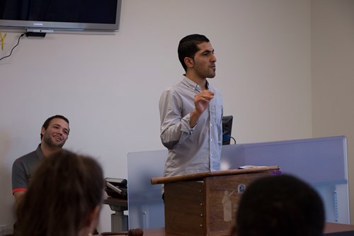 student giving a speech