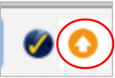 Screenshot of Orange Arrow Update Notification on Chrome