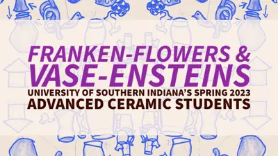 Exhibition poster for "Franken-Flowers & Vase-Ensteins"