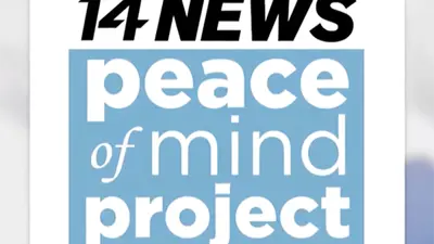 text graphic "14 News Peace of Mind Project"
