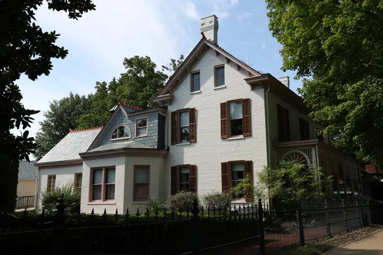 External view of the Schnee-Ribeyere-Elliott House in historic New Harmony