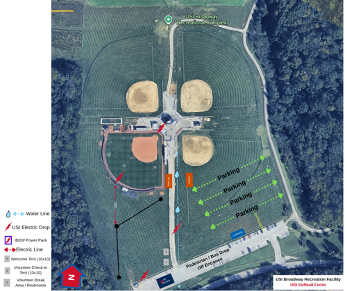 USI Softball Fields The Wall That Heals Parking Information