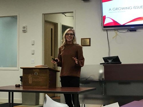 Alyssa at Toastmasters
