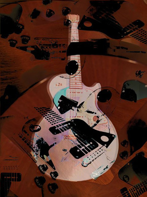 Red Gibson, laser print, Noah Lutz