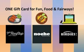 The Rooftop, Noche, and Birdies logos