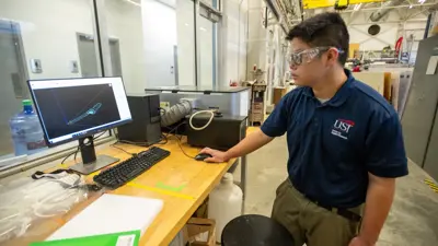 Student using computer 