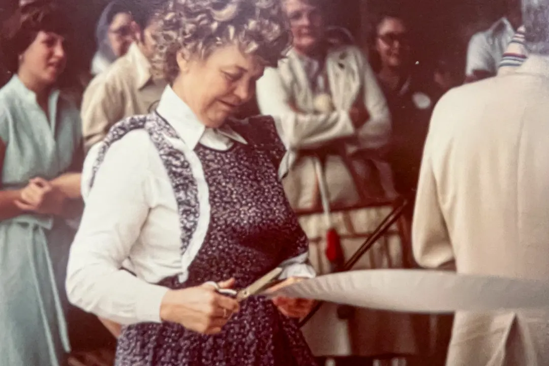 Betty Eicher at the Eicher Barn ribbon cutting. 