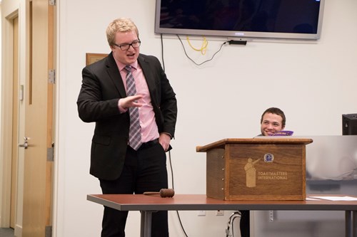 student giving a speech