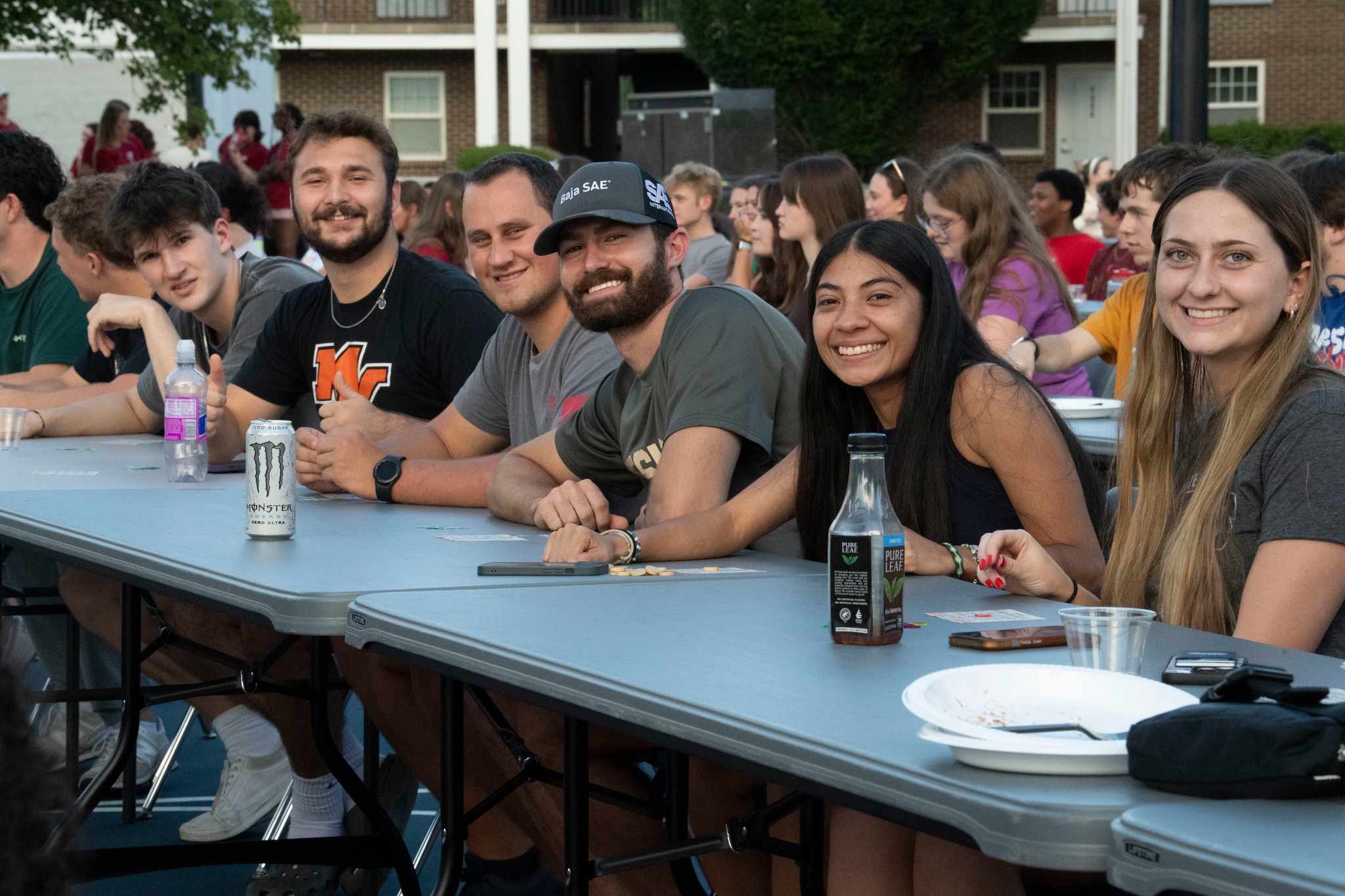 Students having fun at annual Housing event, Bingo Wingo