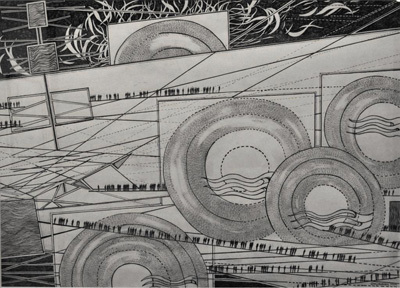 Moving in Space, ink, 2014