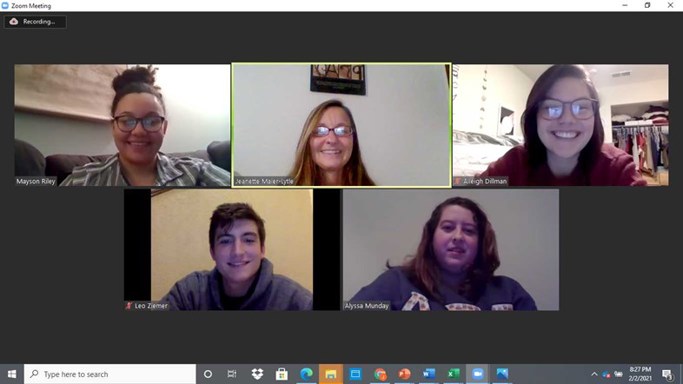 Team members zoom shot