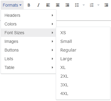 Format Font Sizes