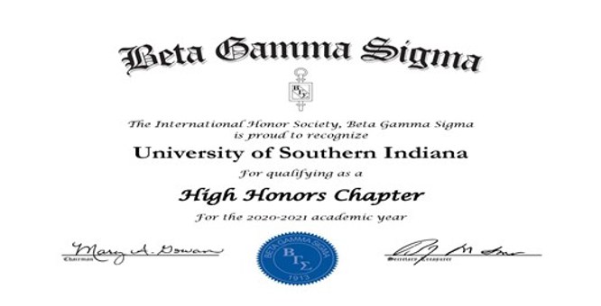 BGS High Honors Certificate