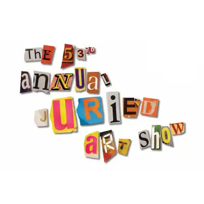 Cutout letters spelling The 53rd Annual Juried Art Show