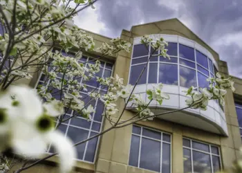 Fall bloom tree in front of University Center