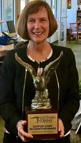 Linda Lefler with trophy