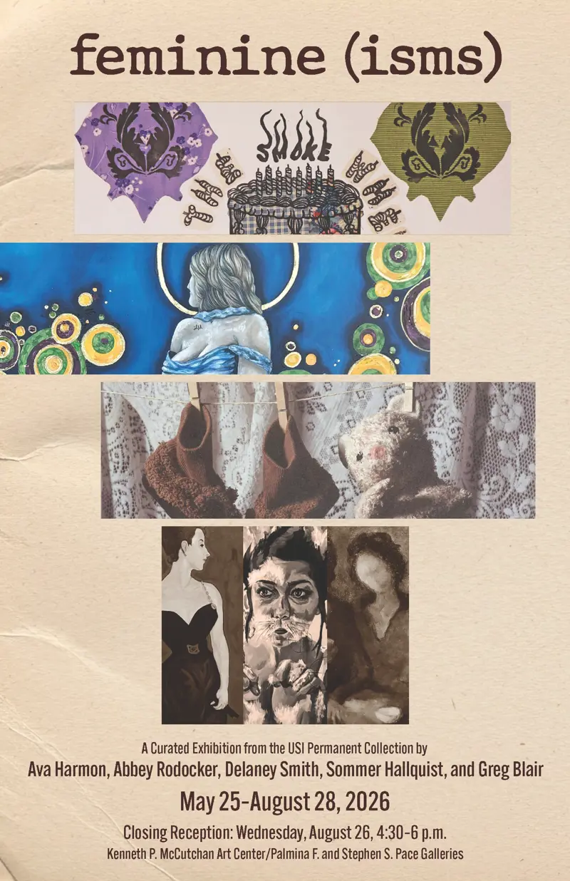 Exhibition poster. Clips from artwork in the exhibition