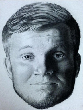 Fluorescent Future, charcoal drawing, Mike Miller