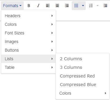 Formats Lists