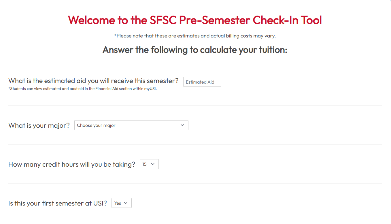 Pre-Semester Check-In Tool