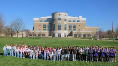 large group picture of fraternity and sorority members.